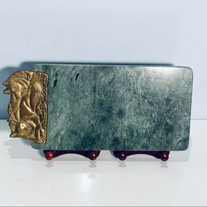 Marble Cutting Board Brass Fox Vintage
